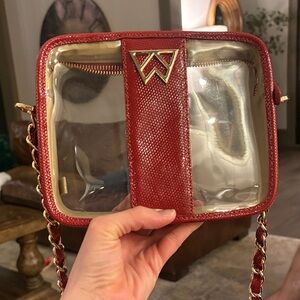 Kelly Wynne clear mingle mini in red python